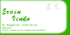 ervin vinko business card